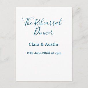 Postal Cena de ensayo la noche anterior simple mínima m