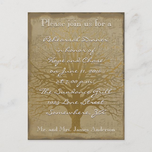 Postal Cena de ensayo Oak de oro (Anverso)