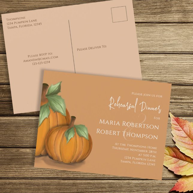 Postal Cena de ensayo otoño elegante calabazas de baño (Subido por el creador)