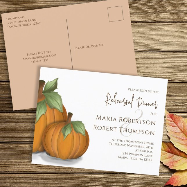 Postal Cena de ensayo otoño elegante calabazas de baño (Subido por el creador)
