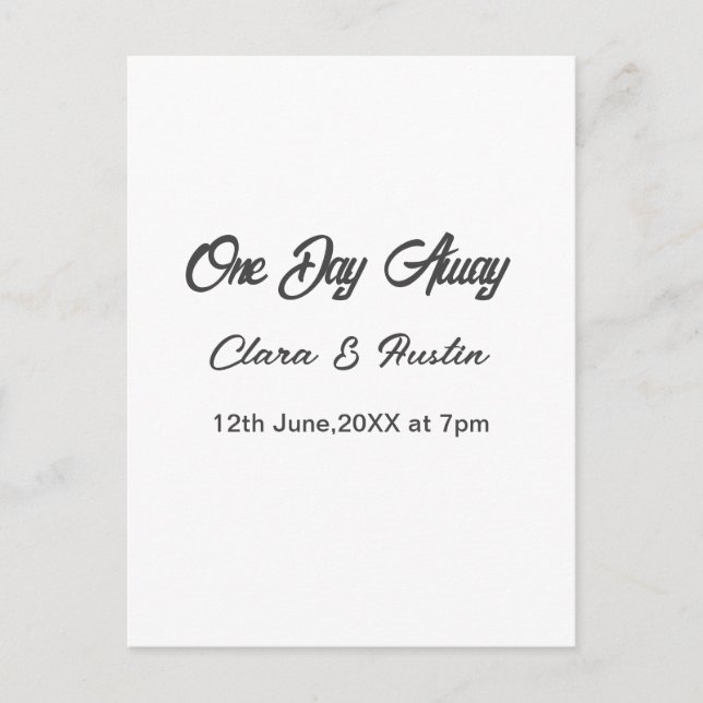 Postal Cena de ensayo Una noche al día antes del nombre d (Anverso)