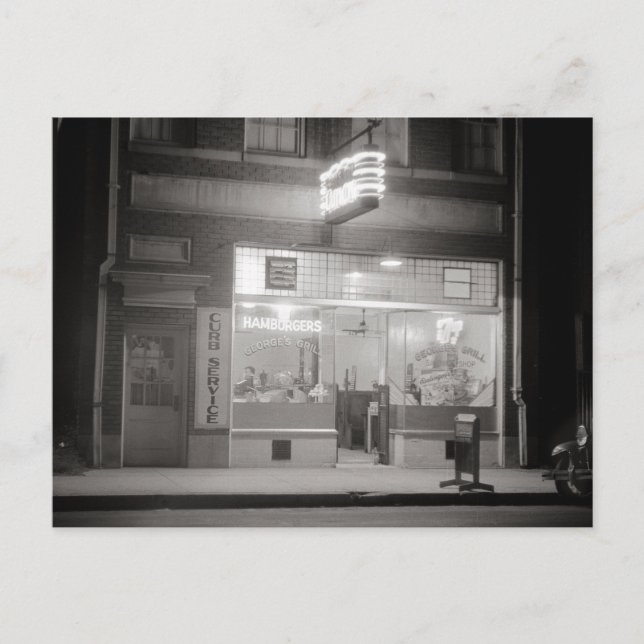 Postal Cena de noche, 1940 (Anverso)