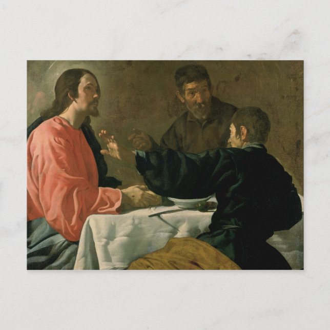 Postal Cena en Emmaus, 1620 (Anverso)