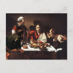 Postal Cena en Emmaus - Caravaggio)