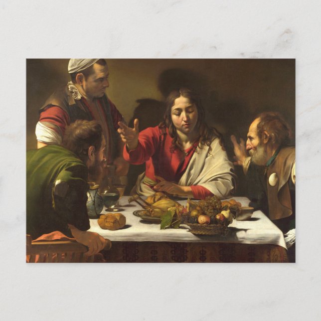 Postal Cena En Emmaus - Caravaggio (Anverso)
