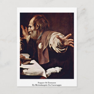 Postal Cena En Emmaus Por Michelangelo Da Caravaggio