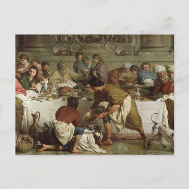 Postal Cena en la Casa de Simón, 1737 (Anverso)