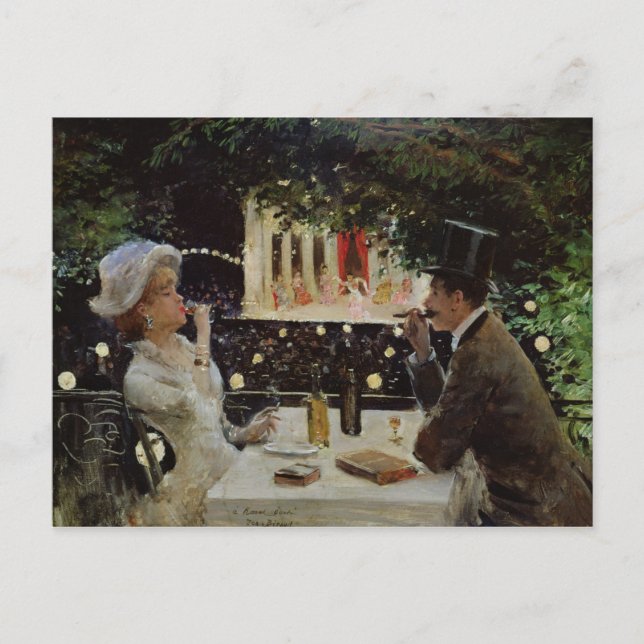 Postal Cena en Les Ambassadeurs, c.1882 (Anverso)