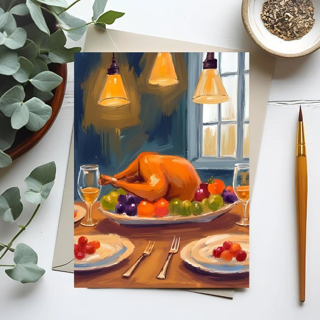 Postal Cena en Turquía | Feliz feriado pintado de Acción  (Subido por el creador)