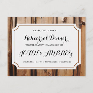 Postal Cena ensayada para una boda rústica