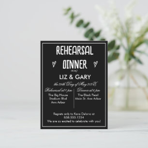 Postal Cena Minimalista de ensayo de corazón blanco y neg