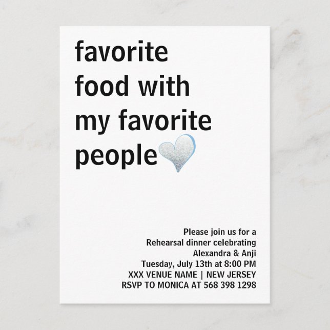 Postal Cena Minimalista simple en blanco y negro (Anverso)