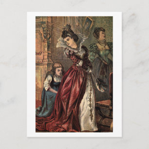 Postal Cenicienta ayudando a sus hermanas-hermanas