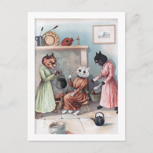 Postal Cenicienta, Louis Wain (Anverso)