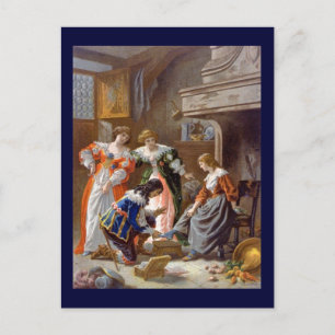 Postal Cenicienta tratando de sonreír