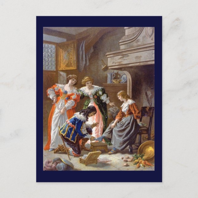 Postal Cenicienta tratando de sonreír (Anverso)