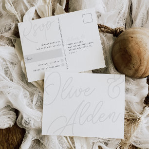 Postal Ceniza   Script Watermark RSVP