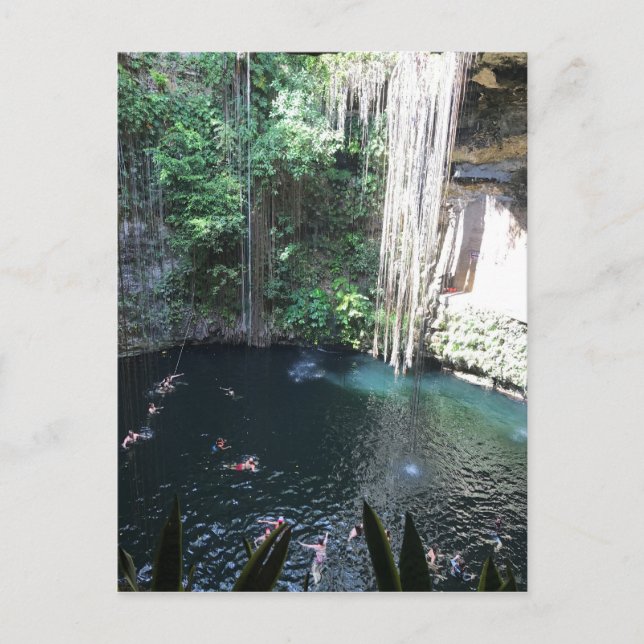Postal Cenote Azul Sagrado, Ik Kil, México #2 Postcard (Anverso)