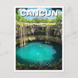 Postal Cenote de viajes de Cancún México
