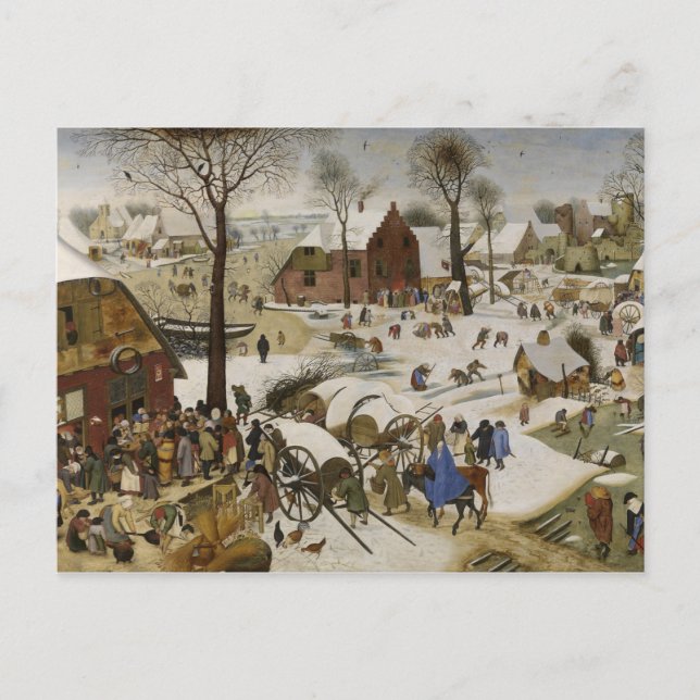 Postal Censo en Belén (por Pieter Bruegel) (Anverso)
