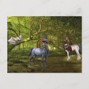 Postal Centauro y dragón de fantasía