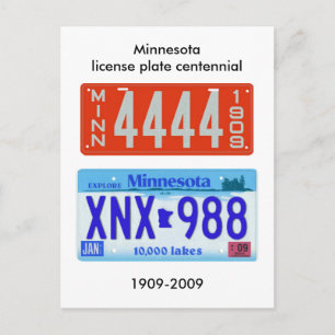 Postal Centenario de matrícula de Minnesota