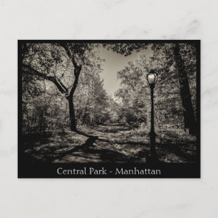 Postal Central Park Manhattan en Blanco y Negro