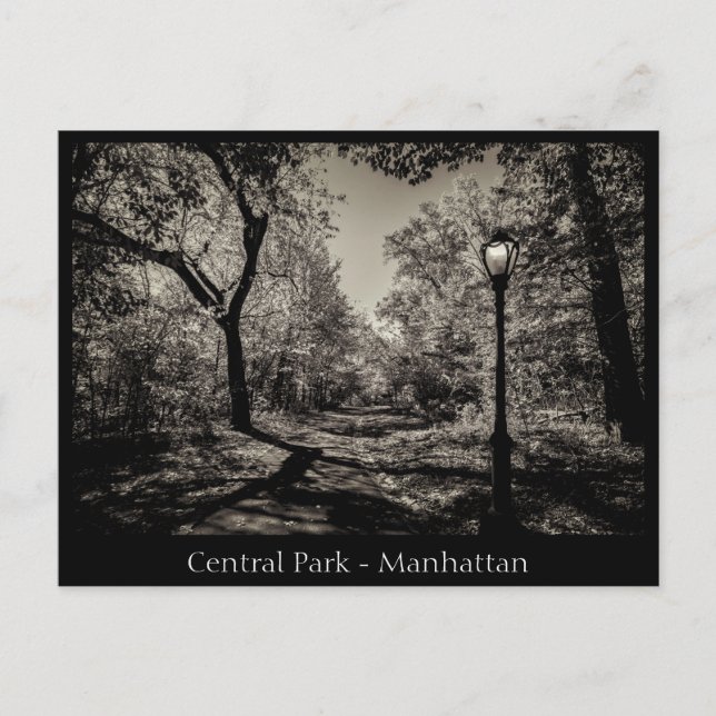 Postal Central Park Manhattan en blanco y negro (Anverso)