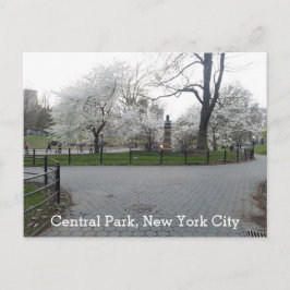 Postal Central Park New York Springtime Path con árboles