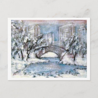 Postal Central Park New York Winter