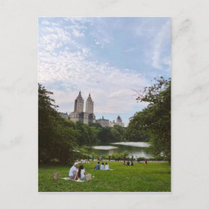 Postal Central Park Nueva York Ciudad Atardecer y Lago Es