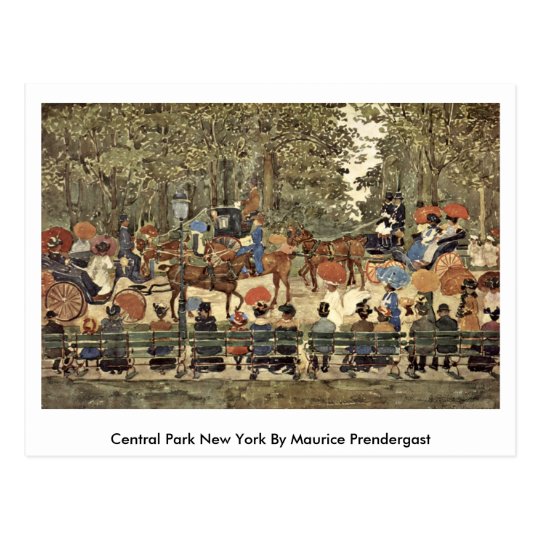Postal Central Park Nueva York de Maurice Prendergast