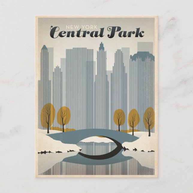 Postal Central Park, NYC - Nieve (Anverso)