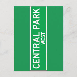 Postal Central Park West, New York Street Rótulo
