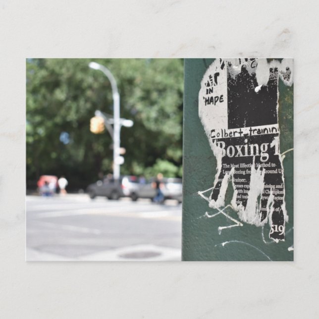 Postal Central Park West NYC Boxing Flyer Photography (Anverso)