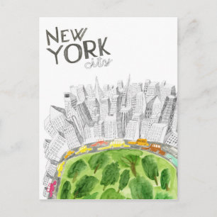 Postal Central Park y New York City Collage