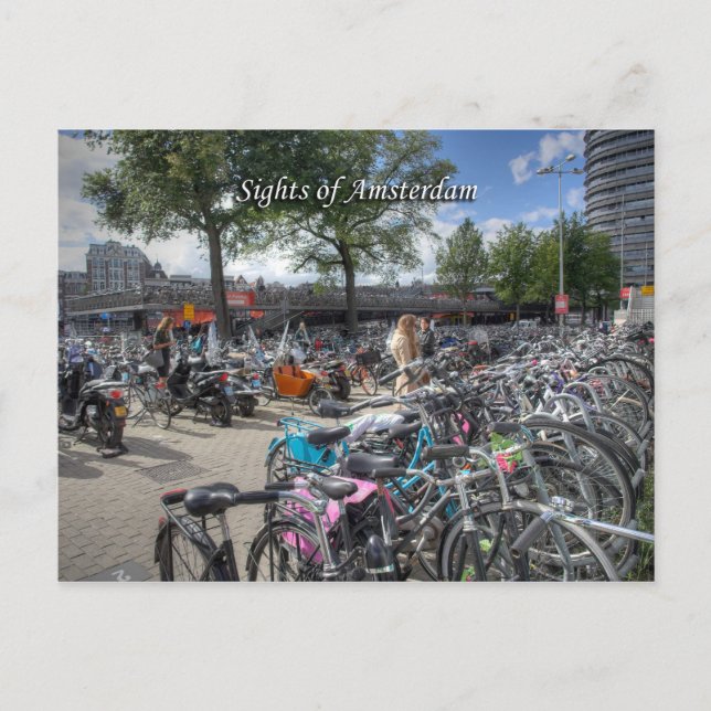 Postal Central Station Bicycle Park, Sights of Amsterdam (Anverso)
