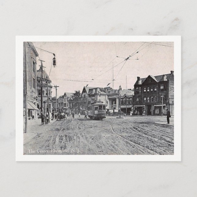 Postal Centro, Bloomfield, Nueva Jersey, Vintage (Anverso)