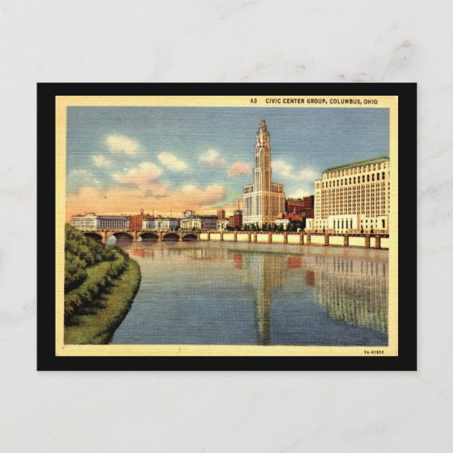 Postal Centro Cívico, Columbus, Ohio Vintage (Anverso)