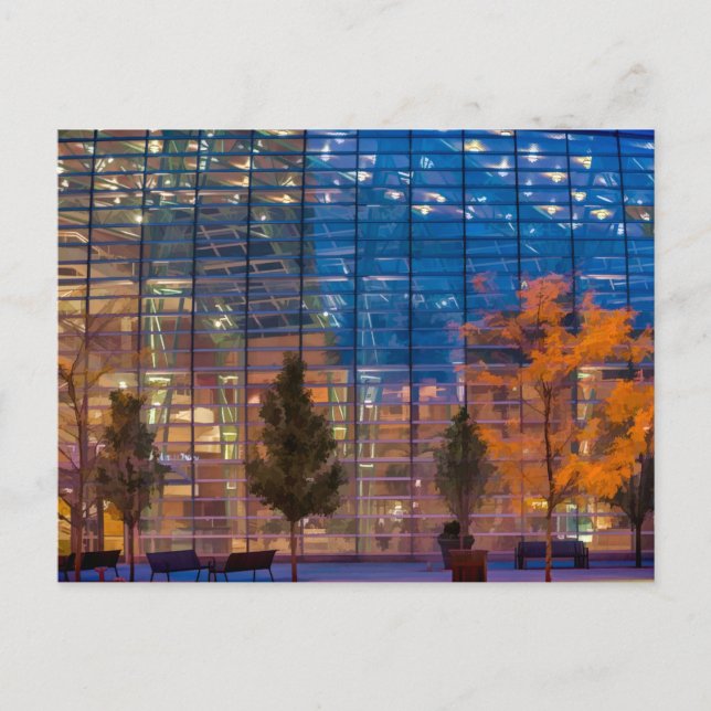 Postal Centro Dayton Schuster de noche (Anverso)