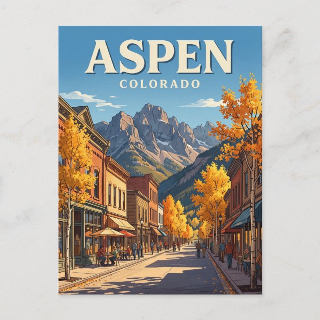 Postal Centro de Aspen Colorado (Anverso)
