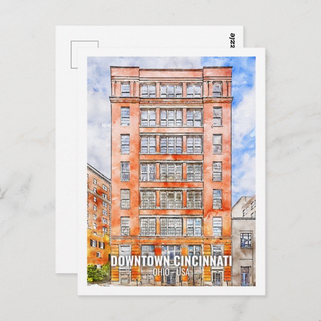 Postal Centro de Cincinnati Ohio Estados Unidos (Anverso / Reverso)