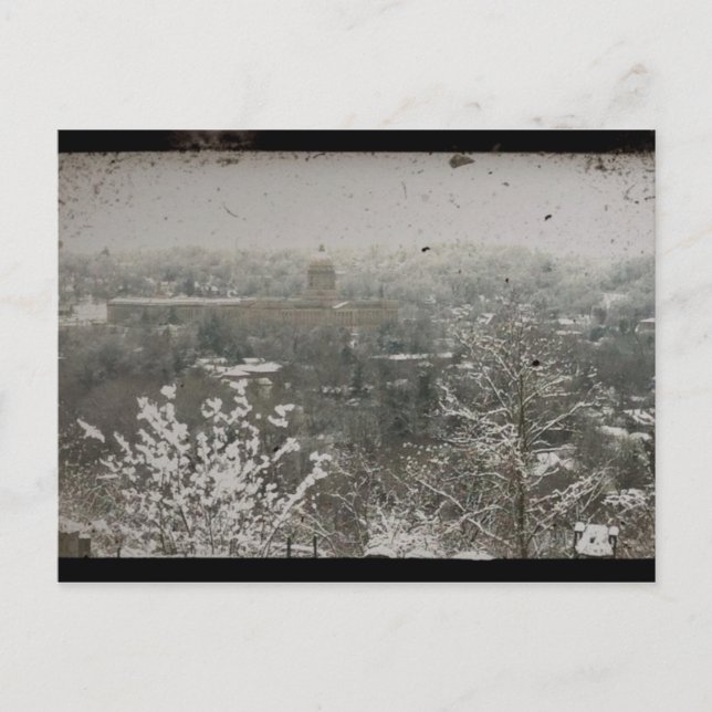 Postal Centro de Frankfort, Kentucky en invierno (Anverso)