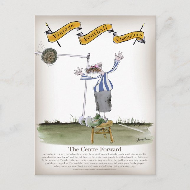 Postal centro de fútbol delantero franjas blancas azules (Anverso)