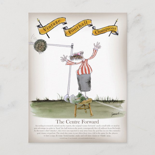 Postal centro de fútbol delantero franjas blancas rojas (Anverso)
