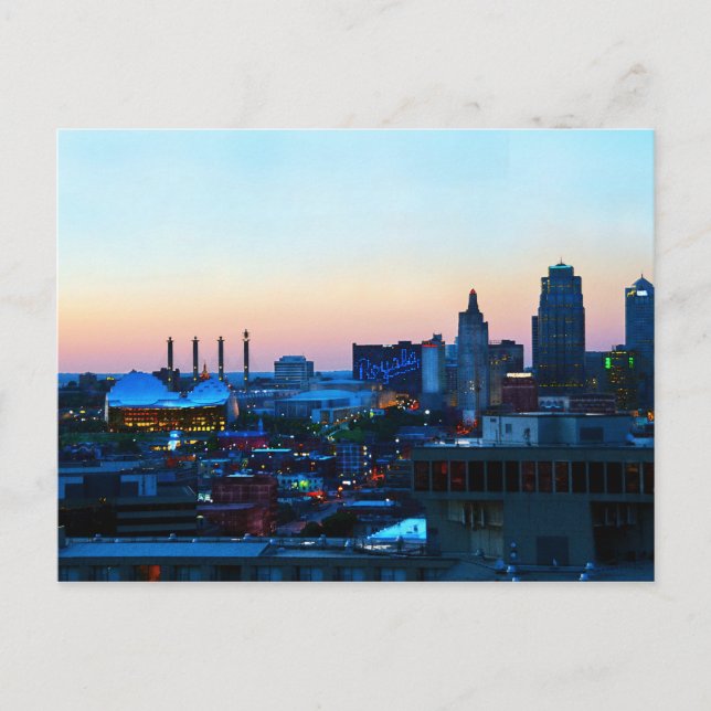 Postal Centro de Kansas City, Missouri, al atardecer (Anverso)