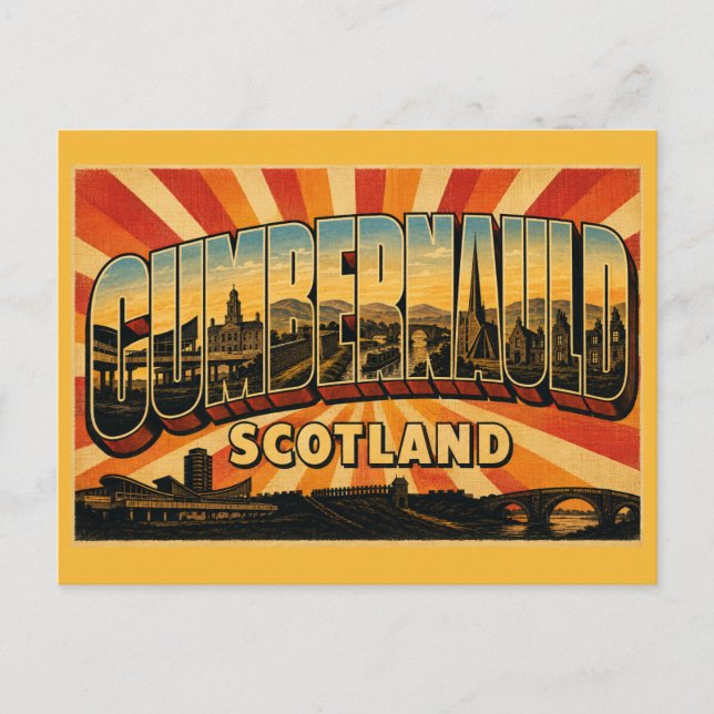 Postal Centro de la ciudad de Cumbernauld Escocia (Anverso)