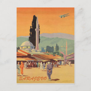 Postal centro de la ciudad de Sarajevo, Bosnia, viaje vin