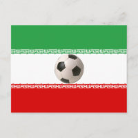 Centro de la pelota de fútbol en la bandera iraní
