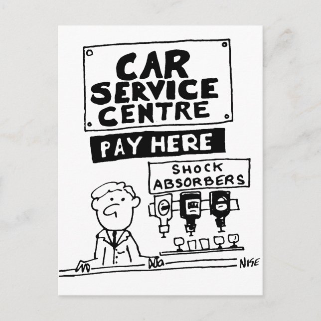 Postal Centro de servicio de automóviles Mecánicos y amor (Anverso)